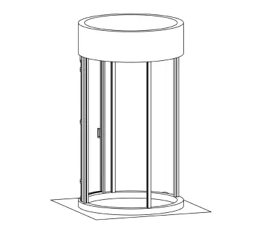 3D drawing of a cylindrical habitat